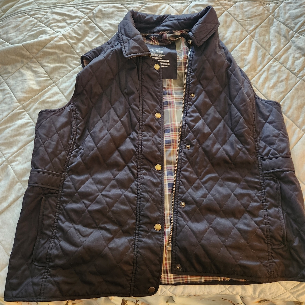 L.L. Bean Plaid Lined Vest